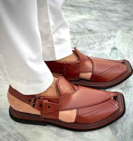 Premium TG Reddish Brown Peshawari Chappal MK-800