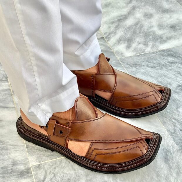 Premium Brown Double Shaded Peshawari Chappal MK-650